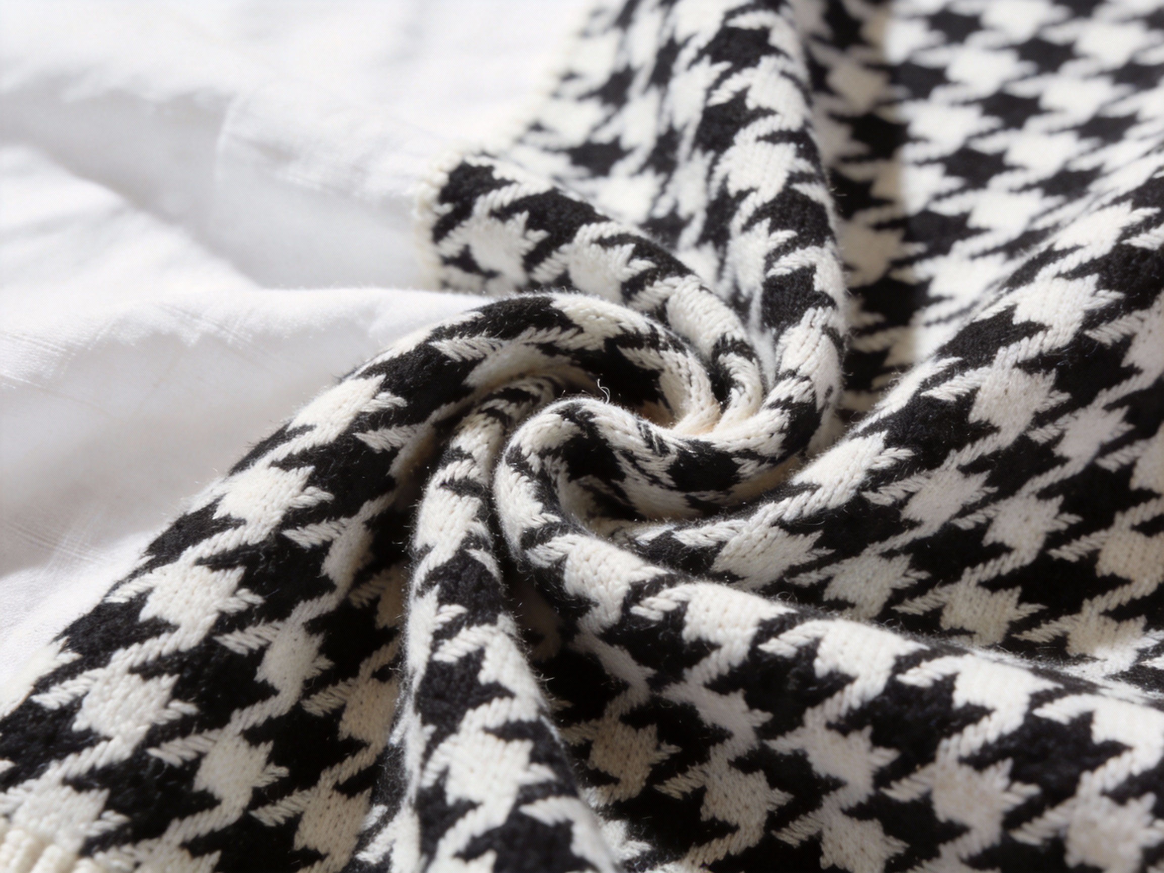 Knitted Jacquard Houndstooth Fabric: A Timeless Blend of Comfort, Style, and Durability