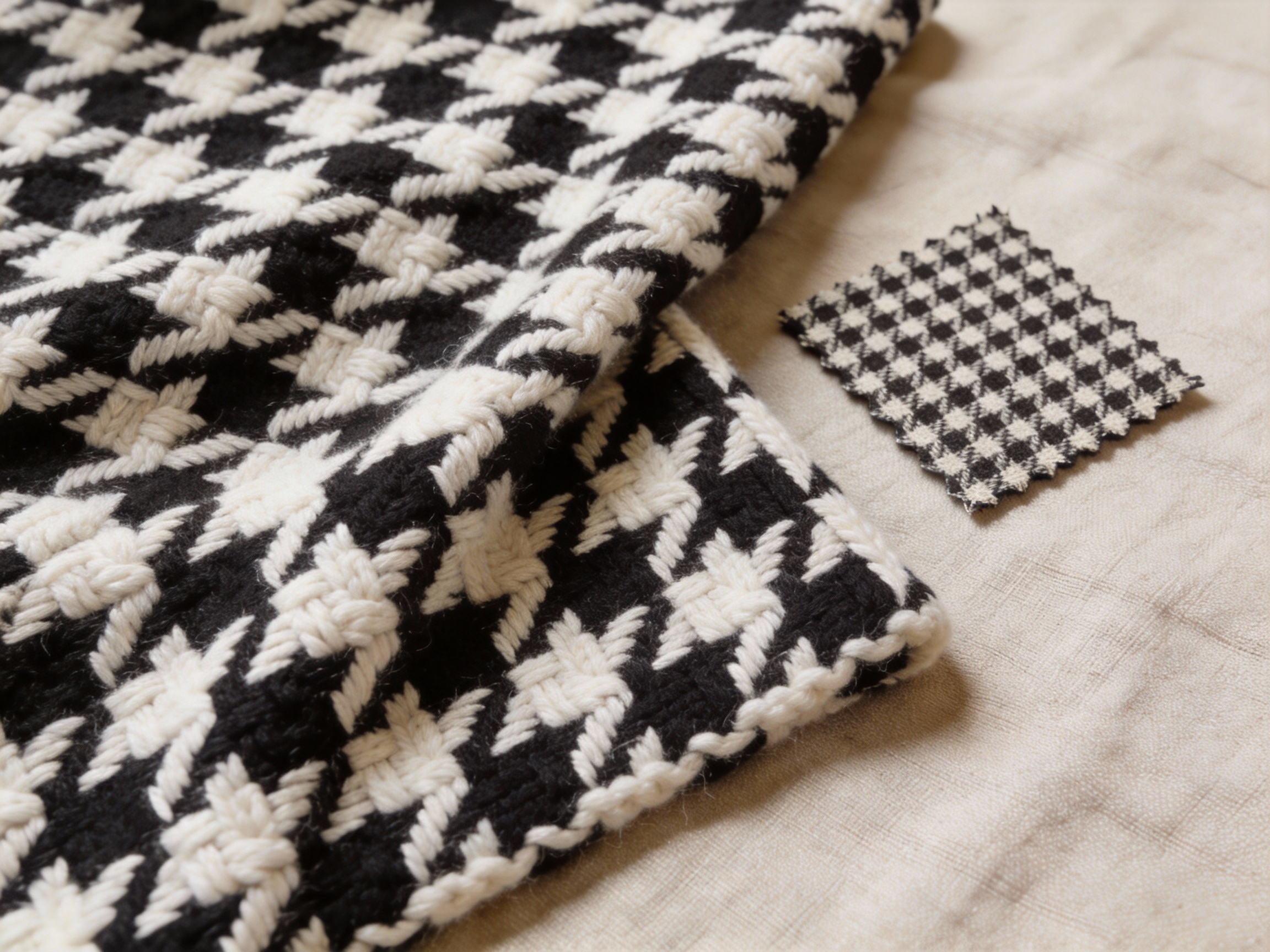 Knitted Jacquard Houndstooth Fabric: A Timeless Blend of Comfort, Style, and Durability