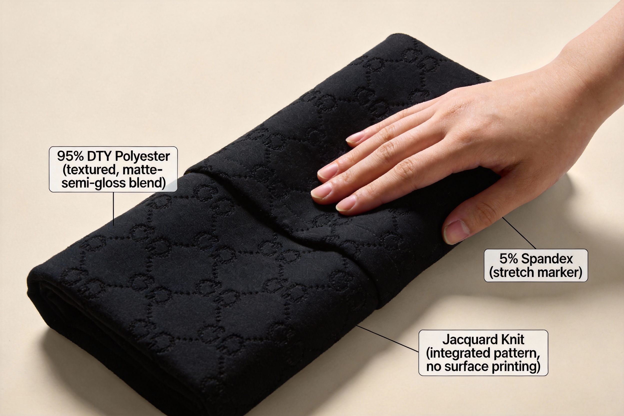 Black Slight Intermingled DTY Jacquard Fabric: A New Benchmark in Premium Textile Innovation