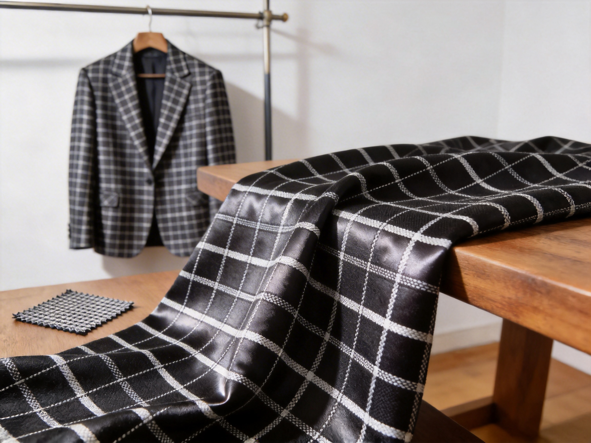 Jacquard Black And White Grid Fabric: A Timeless Blend of Durability, Versatility, and Style