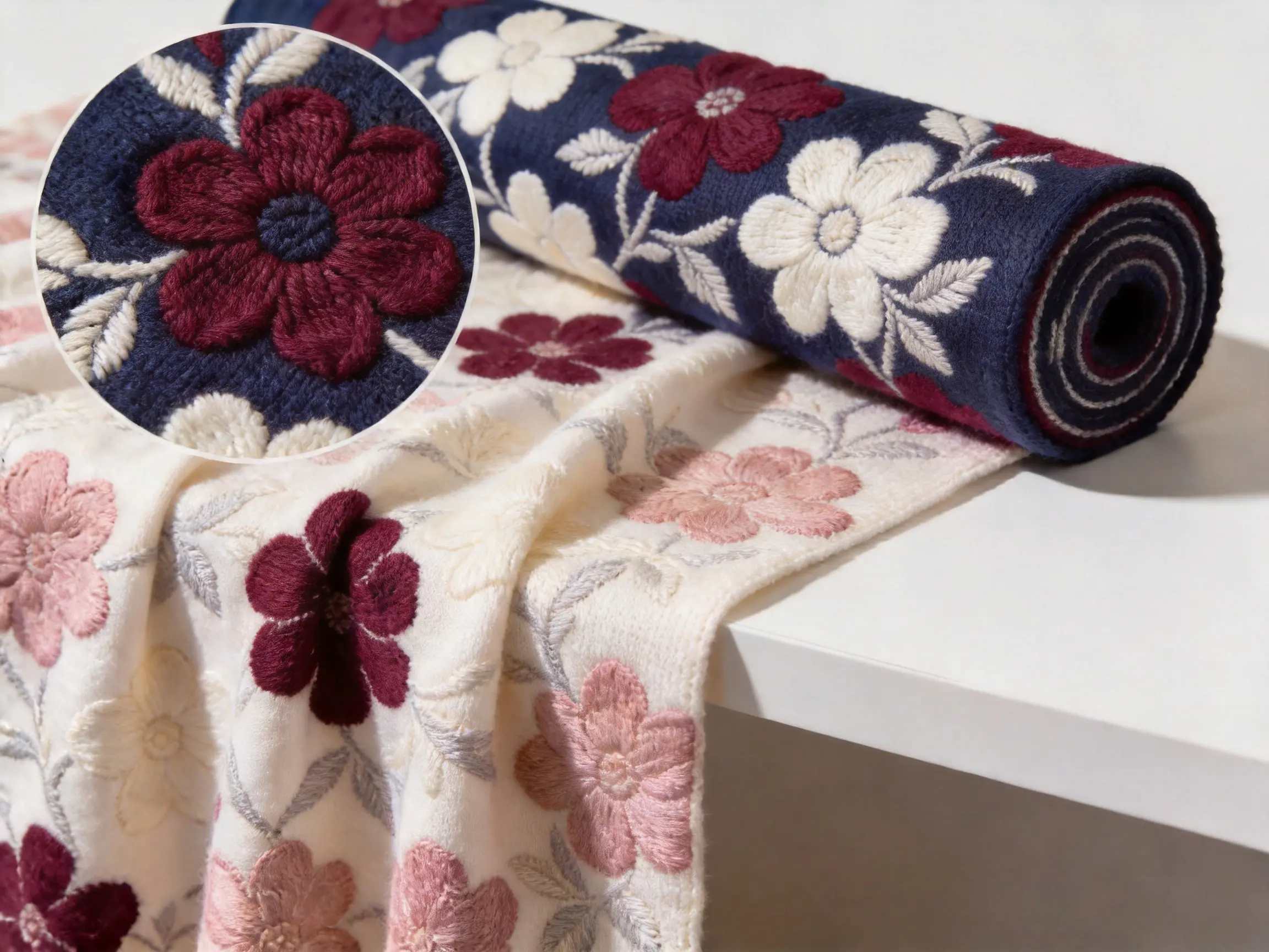 Floral-Patterned Knitted Jacquard for Elegant Dressmaking