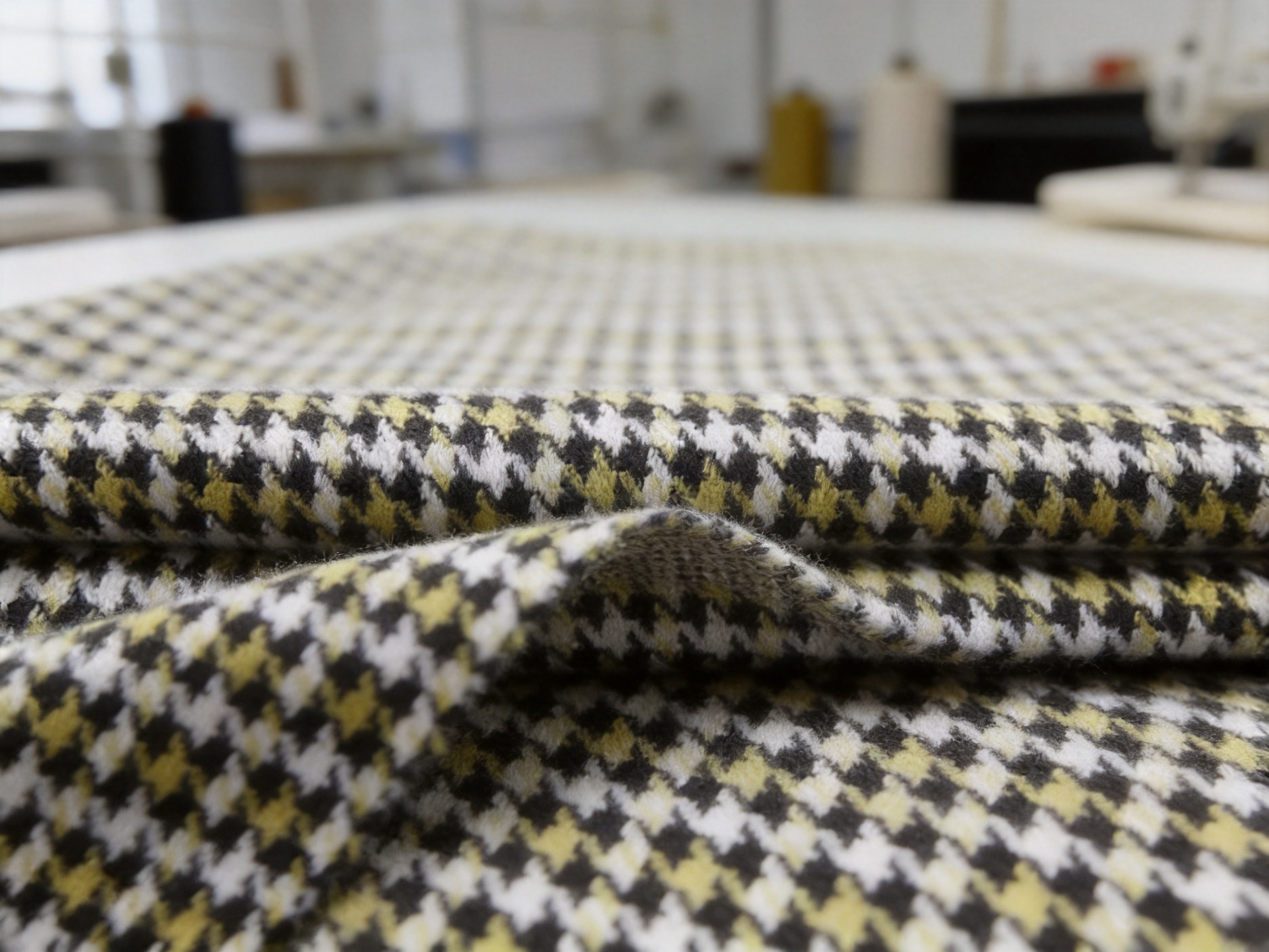 Jacquard Houndstooth Fabric for Apparel, Upholstery, and Modern Interior Projects
