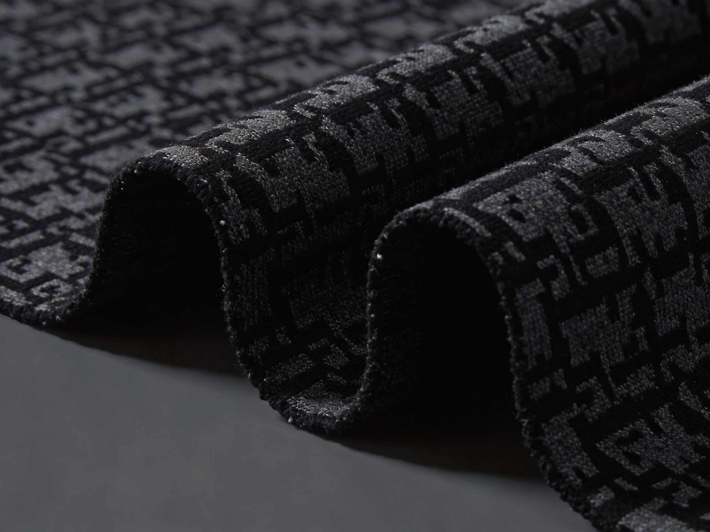Black Slight Intermingled DTY Jacquard Fabric for Premium Performance Apparel
